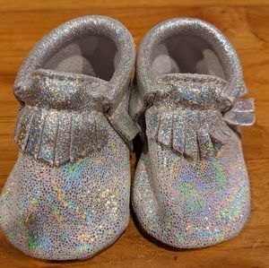 Freshly picked baby moccasin. Silver  fringe